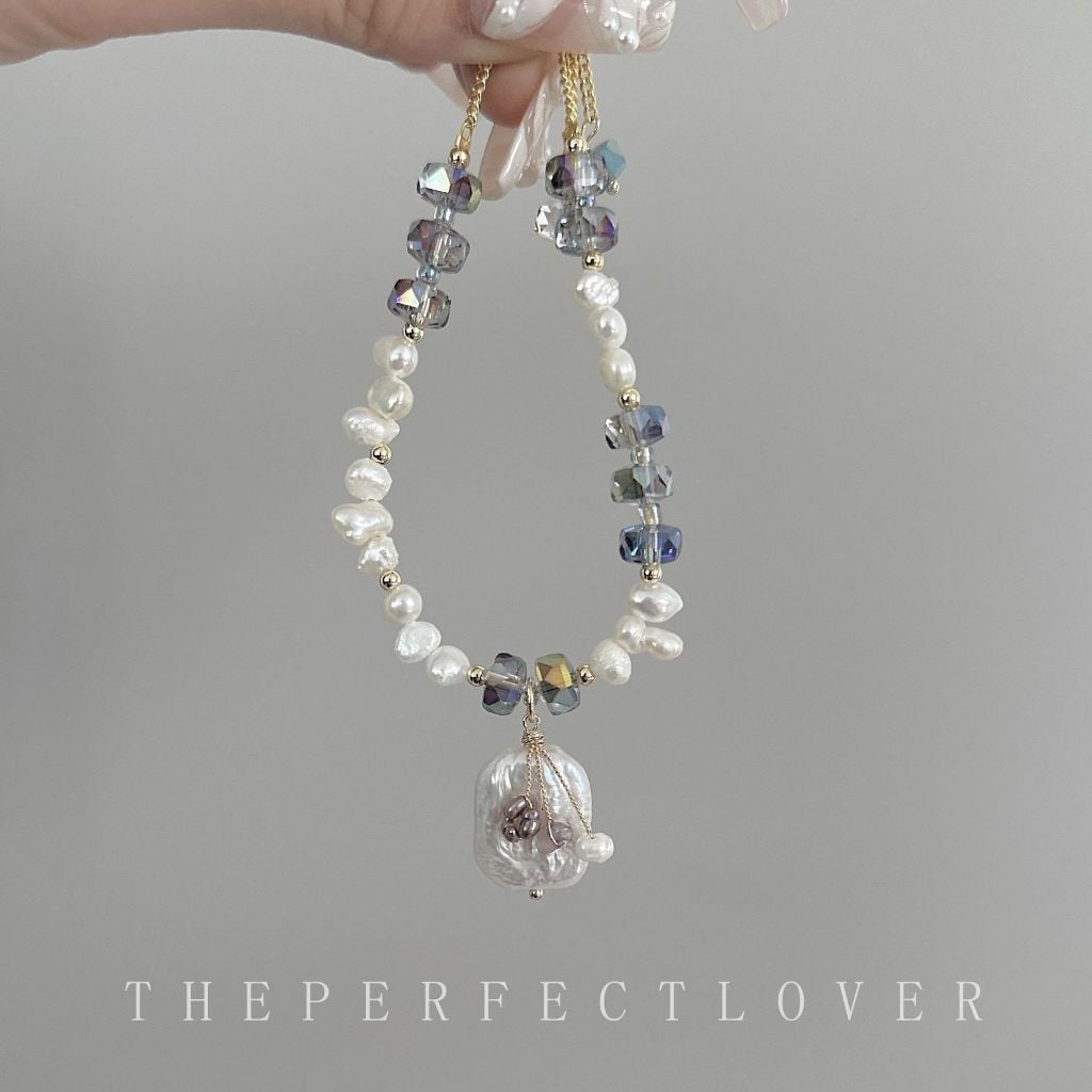 Vòng Tay Ngọc Trai Phối Pha Lê Sắc Tím Mộng Mơ MADAME HIEN PEARLS Ngọt Ngào Cho Nữ VTB075