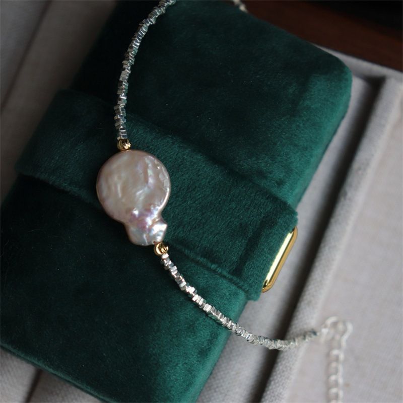 Vòng Tay Mặt 1 Hạt Ngọc Trai Baroque Tự Nhiên MADAME HIEN PEARLS Unisex Nam Nữ VTB081