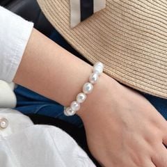 Vòng Tay Ngọc Trai Baroque Tự Nhiên 9-10mm Khoá Trái Tim MADAME HIEN PEARLS Unisex Nam Nữ VTB083
