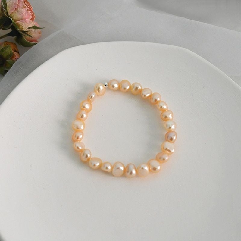 Vòng Tay Hạt Ngọc Trai Baroque Tự Nhiên Màu Bạc 925 MADAME HIEN PEARLS VTB014