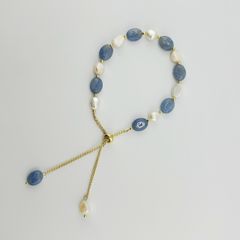 Vòng Tay Ngọc Trai Tự Nhiên Phối Đá Xanh Aventurine Hoàng Gia MADAME HIEN PEARLS VTB028