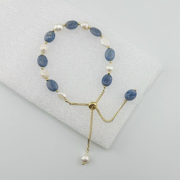 Vòng Tay Ngọc Trai Tự Nhiên Phối Đá Xanh Aventurine Hoàng Gia MADAME HIEN PEARLS VTB028