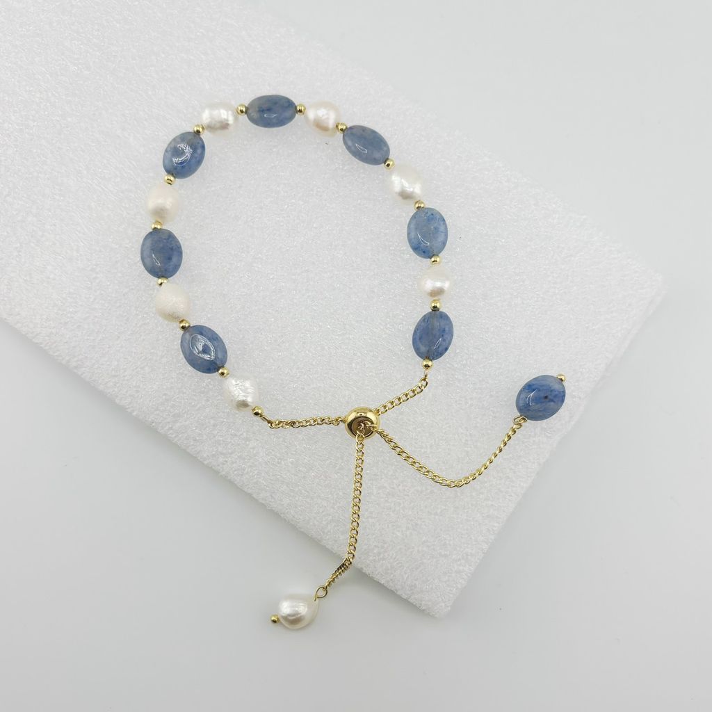 Vòng Tay Ngọc Trai Tự Nhiên Phối Đá Xanh Aventurine Hoàng Gia MADAME HIEN PEARLS VTB028