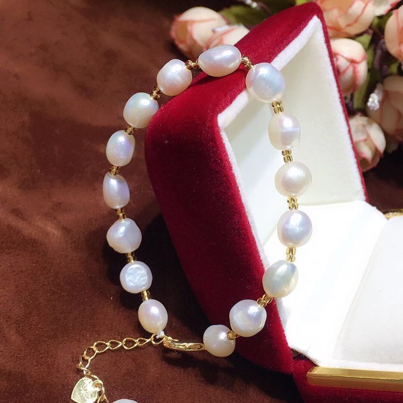Vòng Tay Ngọc Trai Baroque Phối Cham Dễ Thương MADAME HIEN PEARLS VTB040