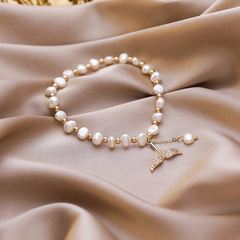 Vòng Tay Ngọc Trai Baroque Tự Nhiên Phối Cham Đuôi Cá MADAME HIEN PEARLS Thời Trang Nữ VTB066