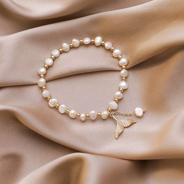 Vòng Tay Ngọc Trai Baroque Tự Nhiên Phối Cham Đuôi Cá MADAME HIEN PEARLS Thời Trang Nữ VTB066