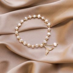 Vòng Tay Ngọc Trai Baroque Tự Nhiên Phối Cham Đuôi Cá MADAME HIEN PEARLS Thời Trang Nữ VTB066