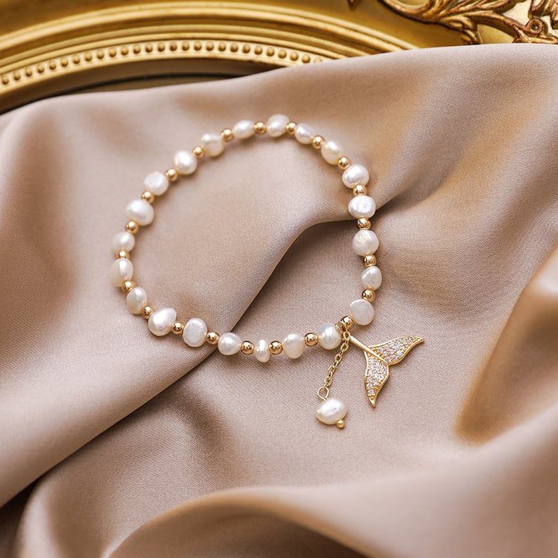 Vòng Tay Ngọc Trai Baroque Tự Nhiên Phối Cham Đuôi Cá MADAME HIEN PEARLS Thời Trang Nữ VTB066