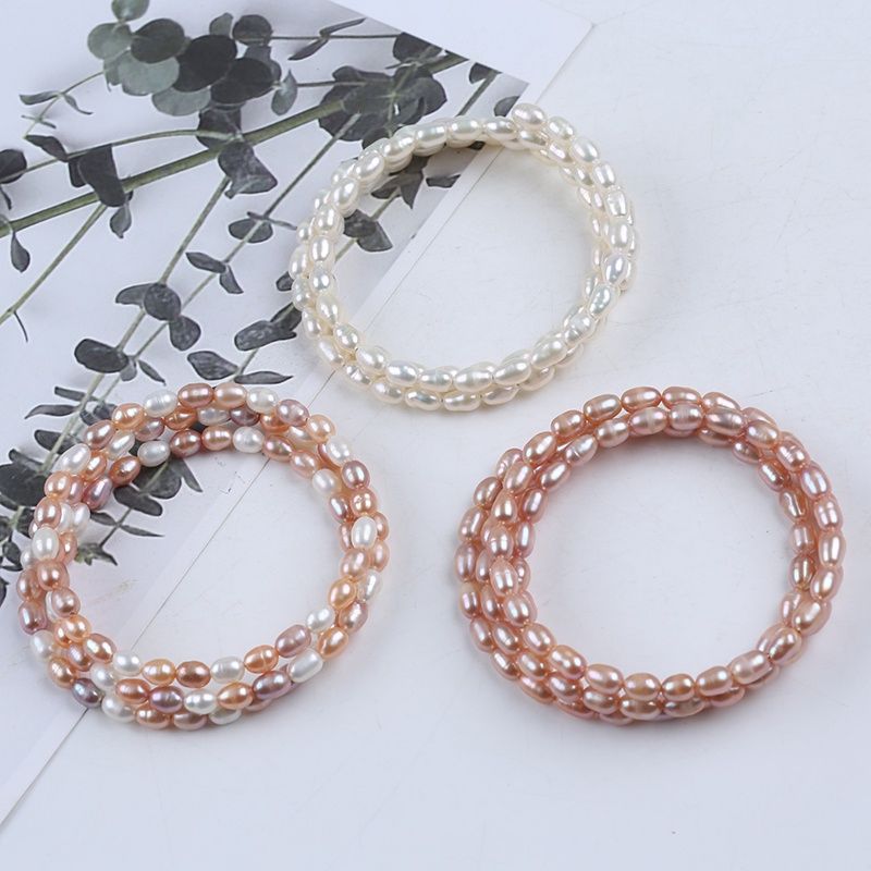 Vòng Tay Ngọc Trai Tự Nhiên Kiểu Còng Cứng Quấn 3 Vòng MADAME HIEN PEARLS Cho Nữ VTG038