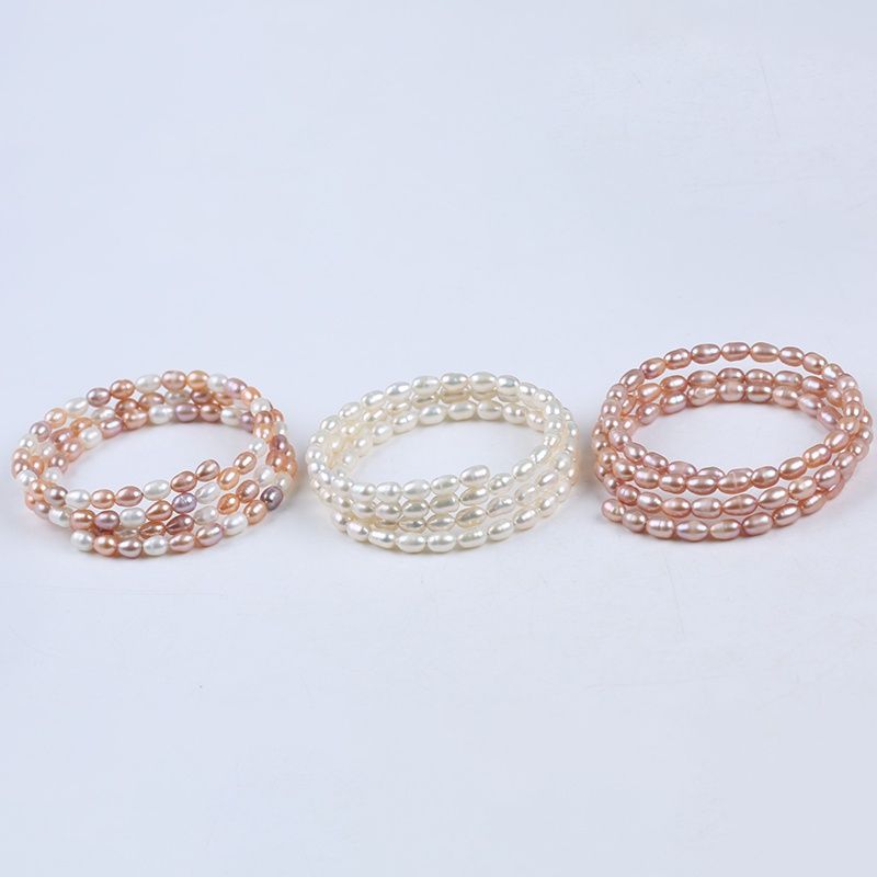 Vòng Tay Ngọc Trai Tự Nhiên Kiểu Còng Cứng Quấn 3 Vòng MADAME HIEN PEARLS Cho Nữ VTG038