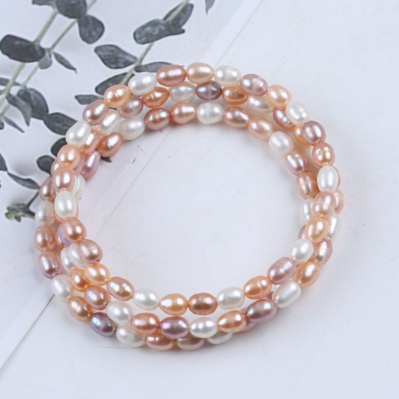 Vòng Tay Ngọc Trai Tự Nhiên Kiểu Còng Cứng Quấn 3 Vòng MADAME HIEN PEARLS Cho Nữ VTG038