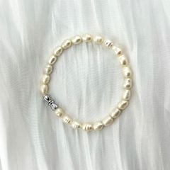 Vòng Tay Ngọc Trai Gạo Tự Nhiên 7-8mm Hạt Nhăn Tự Nhiên MADAME HIEN PEARLS VTG040
