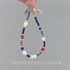 Vòng Tay Boho Đá Xanh Phối Ngọc Trai Hạt Gạo Nhỏ Xinh MADAME HIEN PEARLS Đáng Yêu VTG050