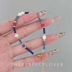 Vòng Tay Boho Đá Xanh Phối Ngọc Trai Hạt Gạo Nhỏ Xinh MADAME HIEN PEARLS Đáng Yêu VTG050