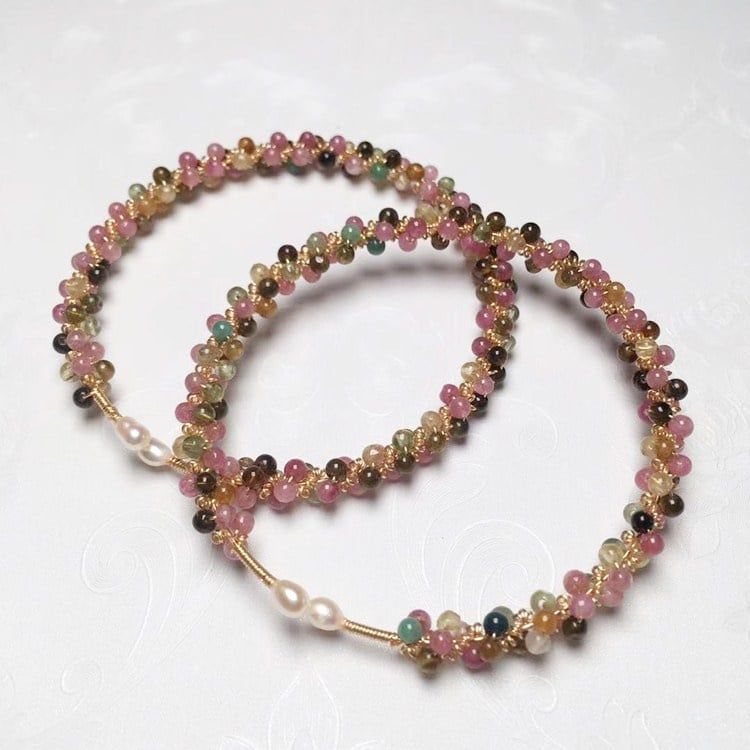 Vòng Tay Chuỗi Hạt Đá Tourmaline Rong Biển Phối Ngọc Trai Tự Nhiên MADAME HIEN PEARLS VTG021