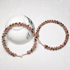 Vòng Tay Chuỗi Hạt Đá Tourmaline Rong Biển Phối Ngọc Trai Tự Nhiên MADAME HIEN PEARLS VTG021