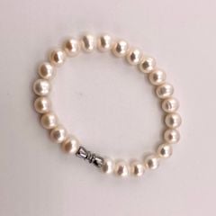 Vòng Tay Ngọc Trai Tự Nhiên Hạt Gần Tròn Đơn Giản MADAME HIEN PEARLS VTT002