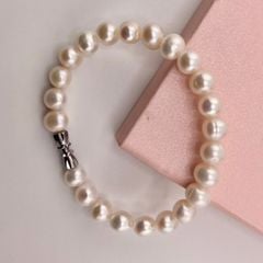 Vòng Tay Ngọc Trai Tự Nhiên Hạt Gần Tròn Đơn Giản MADAME HIEN PEARLS VTT002