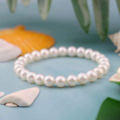 Vòng Tay Ngọc Trai Tròn Đẹp Tự Nhiên Hàng Đẹp AAA 7-8mm MADAME HIEN PEARLS