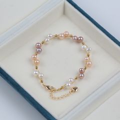 Vòng Tay Sợi Bện Đính Ngọc Trai Tự Nhiên MADAME HIEN PEARLS VTT009