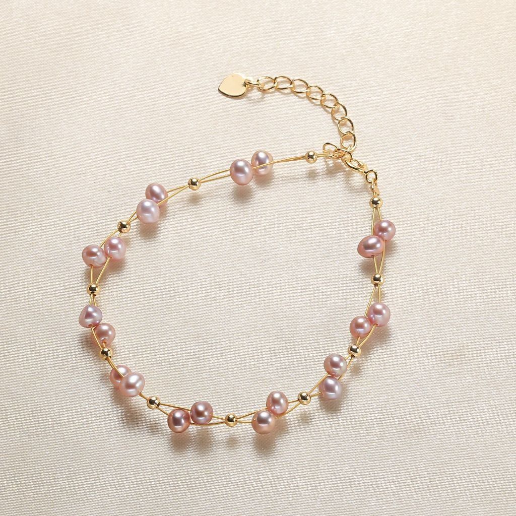 Vòng Tay Sợi Bện Đính Ngọc Trai Tự Nhiên MADAME HIEN PEARLS VTT009