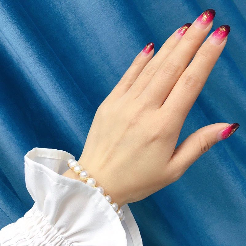 Vòng Tay Ngọc Trai Còng Cứng Quấn Dây Bạc Mạ Vàng MADAME HIEN PEARLS Unisex Nam Nữ VTT105