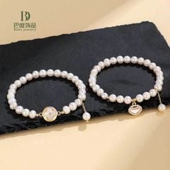 Vòng Tay Ngọc Trai Hạt Gần Tròn Mặt 4 Lá LV Clover Sang Trọng MADAME HIEN PEARL Thời Trang Nữ VTT116
