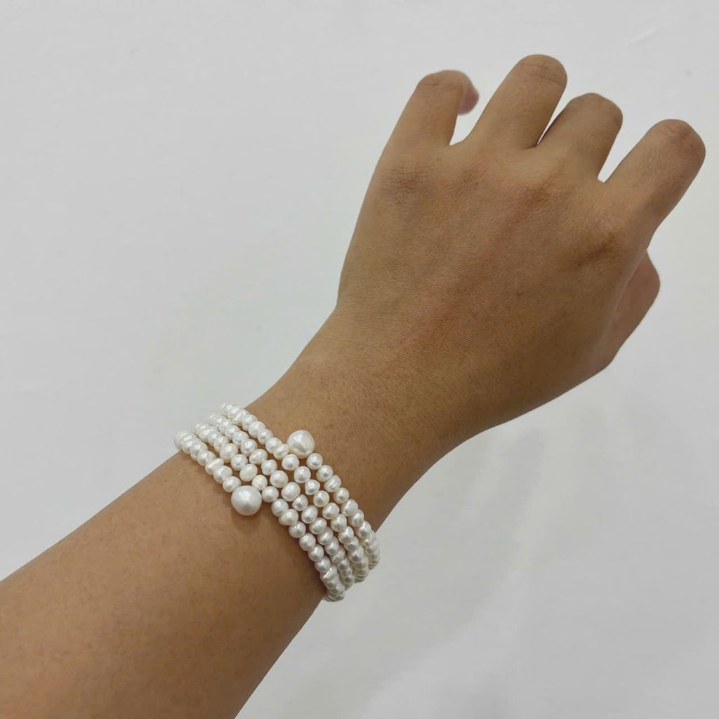 Vòng Tay Ngọc Trai Xoắn 4 Vòng Cá Tính Dễ Thương MADAME HIEN PEARL Cho Nữ VTT121
