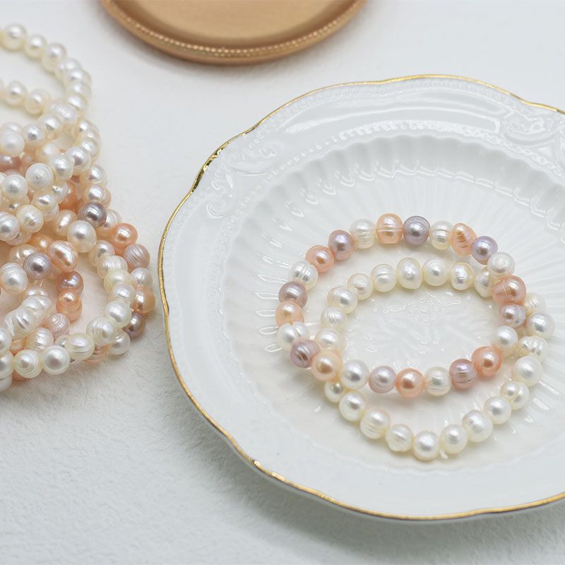 Vòng Tay Ngọc Trai Tự Nhiên Co Giãn 7-8mm MADAME HIEN PEARLS VTT016