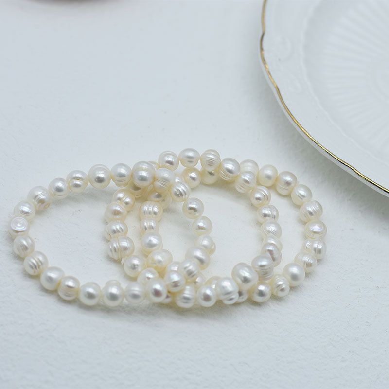 Vòng Tay Ngọc Trai Tự Nhiên Co Giãn 7-8mm MADAME HIEN PEARLS VTT016