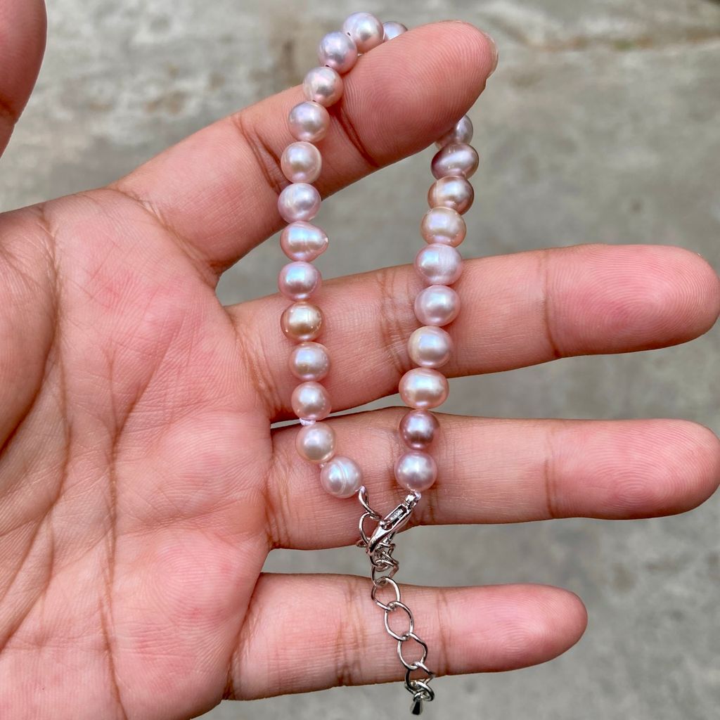 Vòng tay ngọc trai nước ngọt 8-9mm MADAME HIEN PEARLS khoá Bạc VTT022