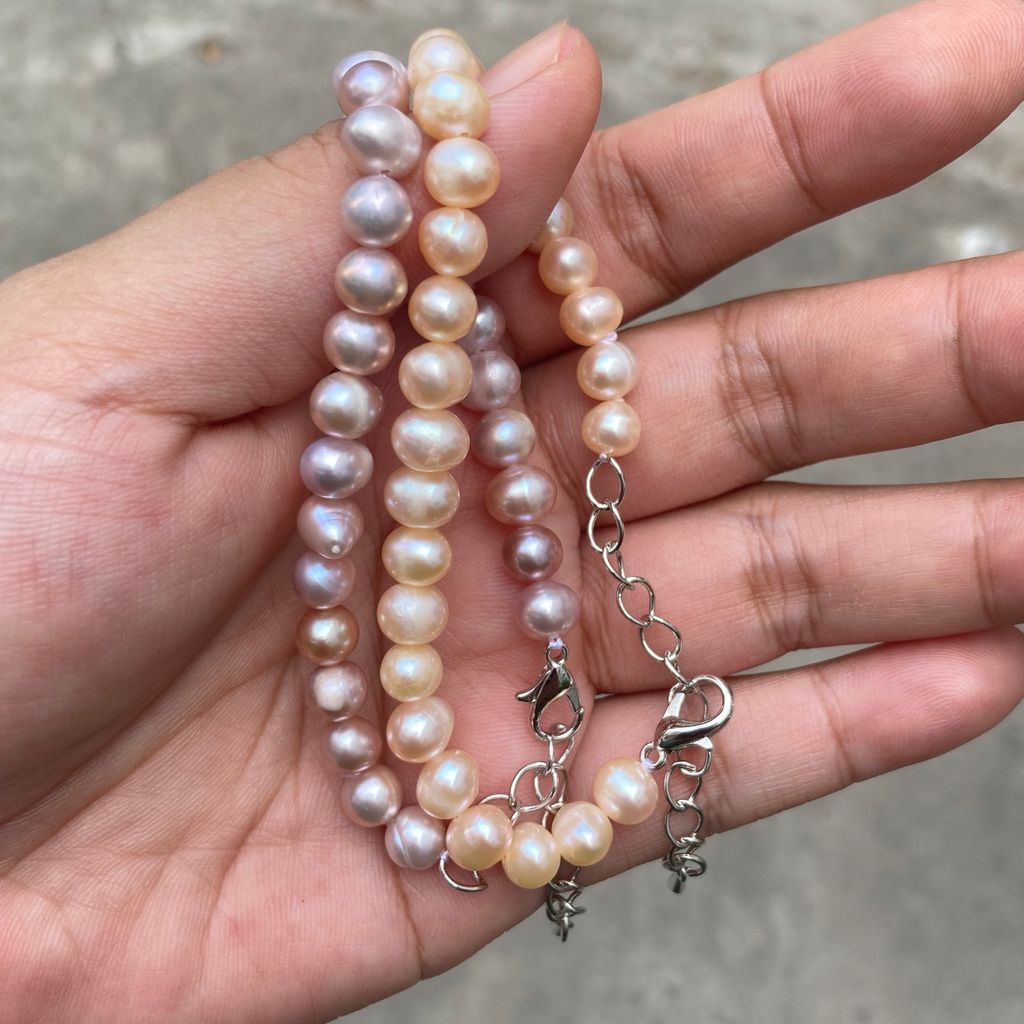 Vòng tay ngọc trai nước ngọt 8-9mm MADAME HIEN PEARLS khoá Bạc VTT022