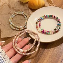 Vòng Tay Nghệ Thuật Retro Mori Phong Cách Đá Sắc Màu Tự Nhiên Vòng Đôi Boho Bohemian MADAME HIEN PEARLS Unisex Nam Nữ VTB044