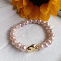 Vòng Tay Ngọc Trai 8-9mm Mặt Hạt Charm Kim Loại Sang Chảnh RUNWAY Fashion MADAME HIEN PEARLS VTT021