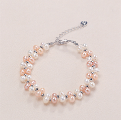 Vòng Tay Ngọc Trai Tự Nhiên Bện Dây Đôi MADAME HIEN PEARLS Thời Trang Nữ Tính VTT053