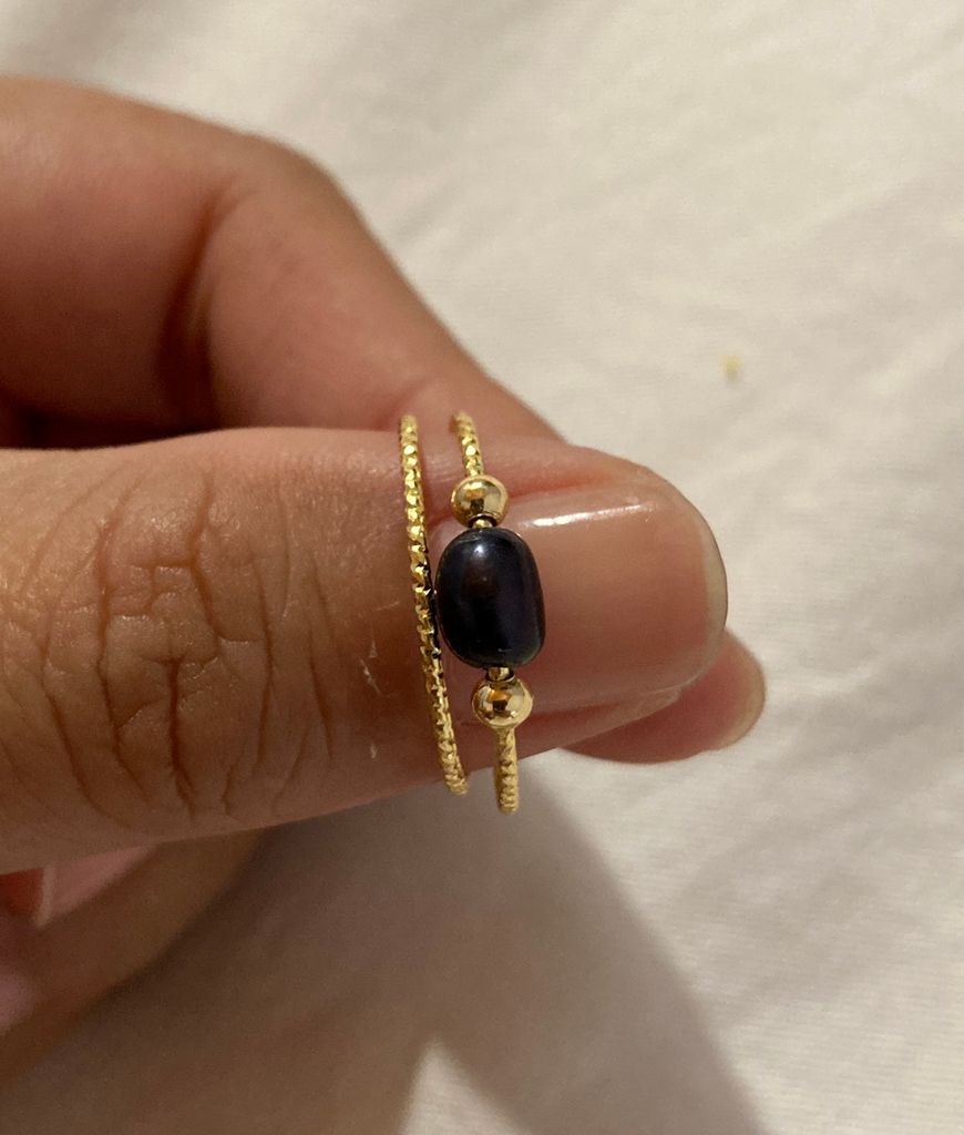 Nhẫn Mạ Vàng 14k Đính Ngọc Trai Nuôi Tự Nhiên hạt gạo Thời Trang NG001