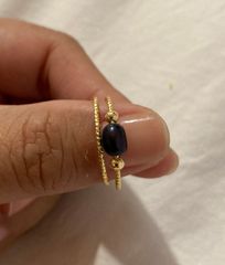 Nhẫn Mạ Vàng 14k Đính Ngọc Trai Nuôi Tự Nhiên hạt gạo Thời Trang NG001