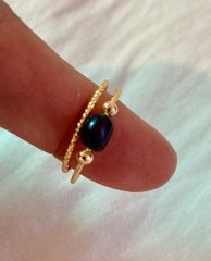 Nhẫn Mạ Vàng 14k Đính Ngọc Trai Nuôi Tự Nhiên hạt gạo Thời Trang NG001