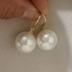 Bông Tai Tua Tua Tòn Ten Ngọc Trai Size Khủng 12mm Vàng 14K YM008