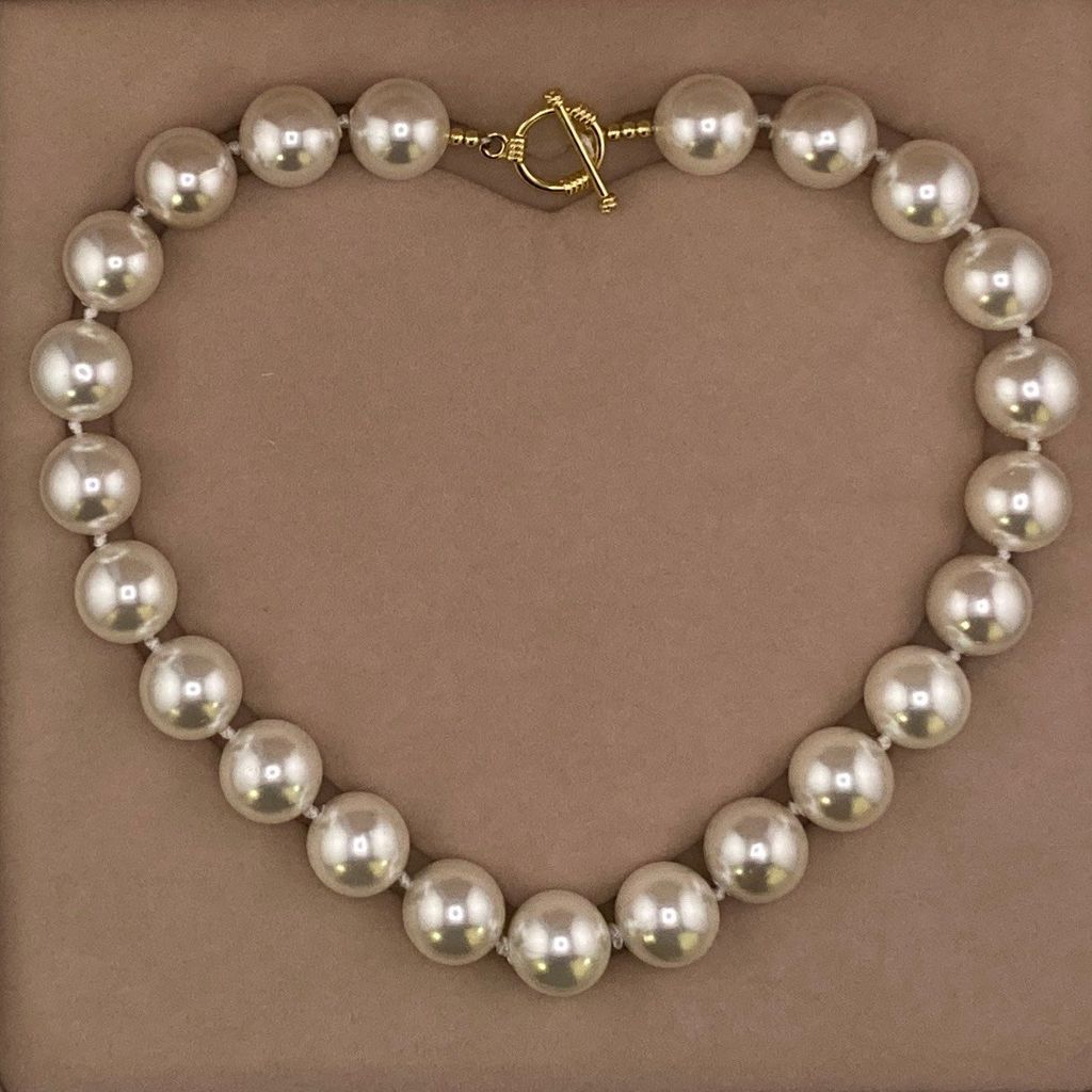 Vòng Cổ Chốt Khoá Vàng 14K Madame Hien Pearls Ngọc Trai Đá 15-16mm AAAA YM001