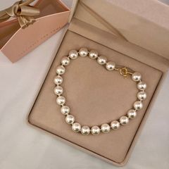 Vòng Cổ Chốt Khoá Vàng 14K Madame Hien Pearls Ngọc Trai Đá 15-16mm AAAA YM001