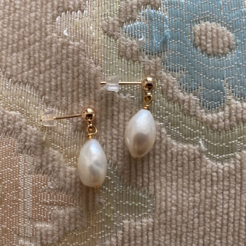 Bông Tai Bạc 925 Mạ MADAME HIEN PEARLS Đính Hạt Trai Baroque Nước Ngọt Tự Nhiên BTB002