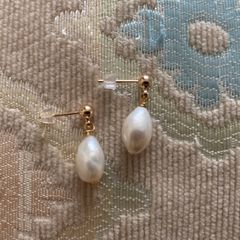 Bông Tai Bạc 925 Mạ MADAME HIEN PEARLS Đính Hạt Trai Baroque Nước Ngọt Tự Nhiên BTB002