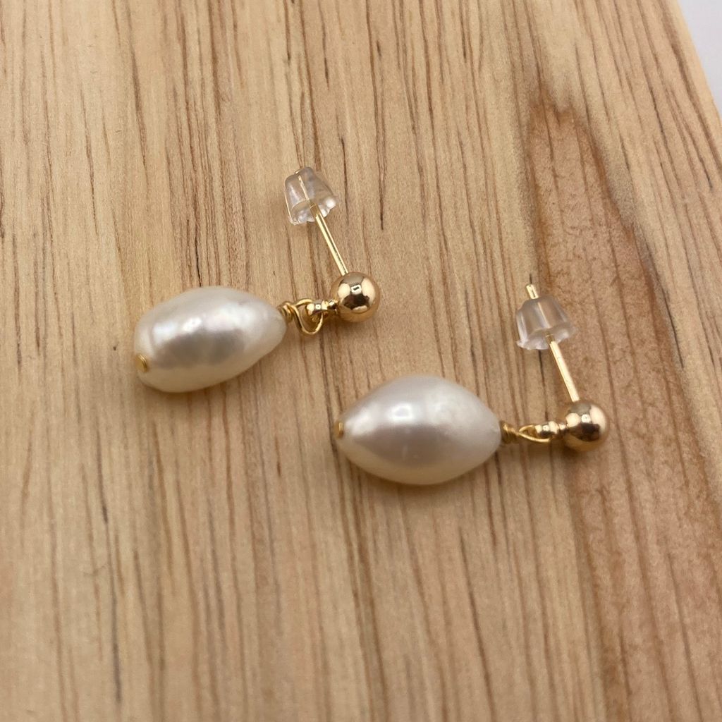 Bông Tai Bạc 925 Mạ MADAME HIEN PEARLS Đính Hạt Trai Baroque Nước Ngọt Tự Nhiên BTB002