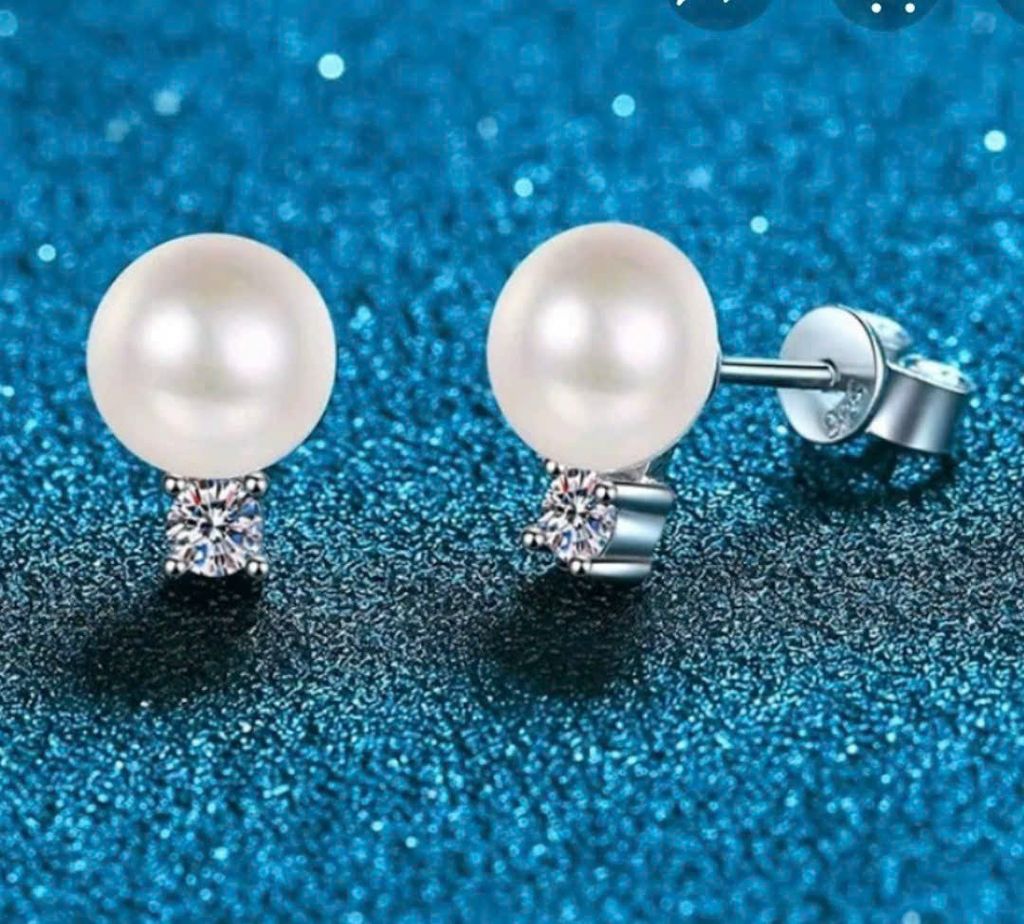 Bông Tai Bạc 925 Mạ Tối Giản Minimalist Đính Đá và Ngọc Trai Tự Nhiên MADAME HIEN PEARLS Thời Trang BTN015