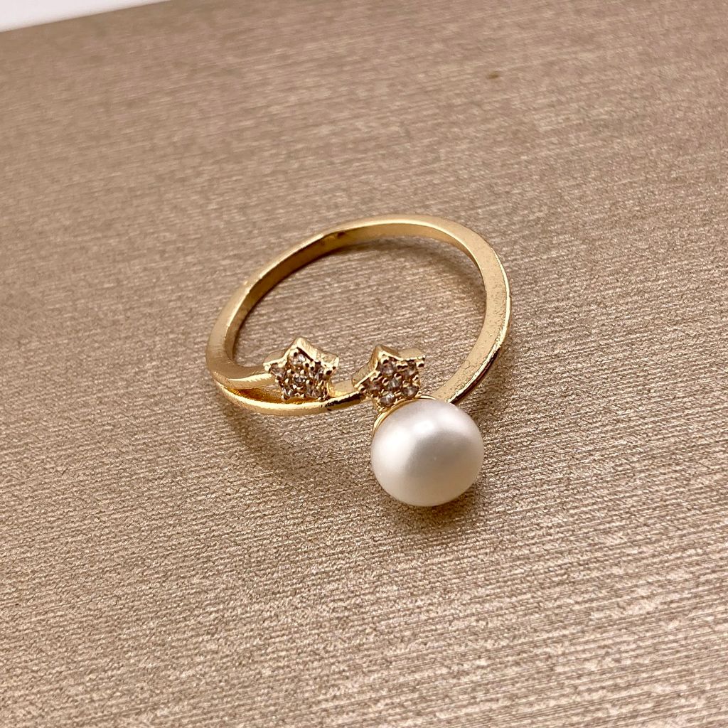 Nhẫn Ngọc Trai Tự Nhiên MADAME HIEN PEARLS Kiểu 2 Vì Sao Băng Freesize NN001