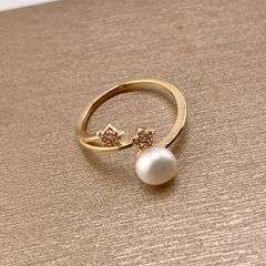 Nhẫn Ngọc Trai Tự Nhiên MADAME HIEN PEARLS Kiểu 2 Vì Sao Băng Freesize NN001