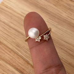 Nhẫn Ngọc Trai Tự Nhiên MADAME HIEN PEARLS Kiểu 2 Vì Sao Băng Freesize NN001