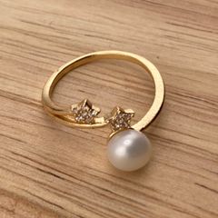 Nhẫn Ngọc Trai Tự Nhiên MADAME HIEN PEARLS Kiểu 2 Vì Sao Băng Freesize NN001
