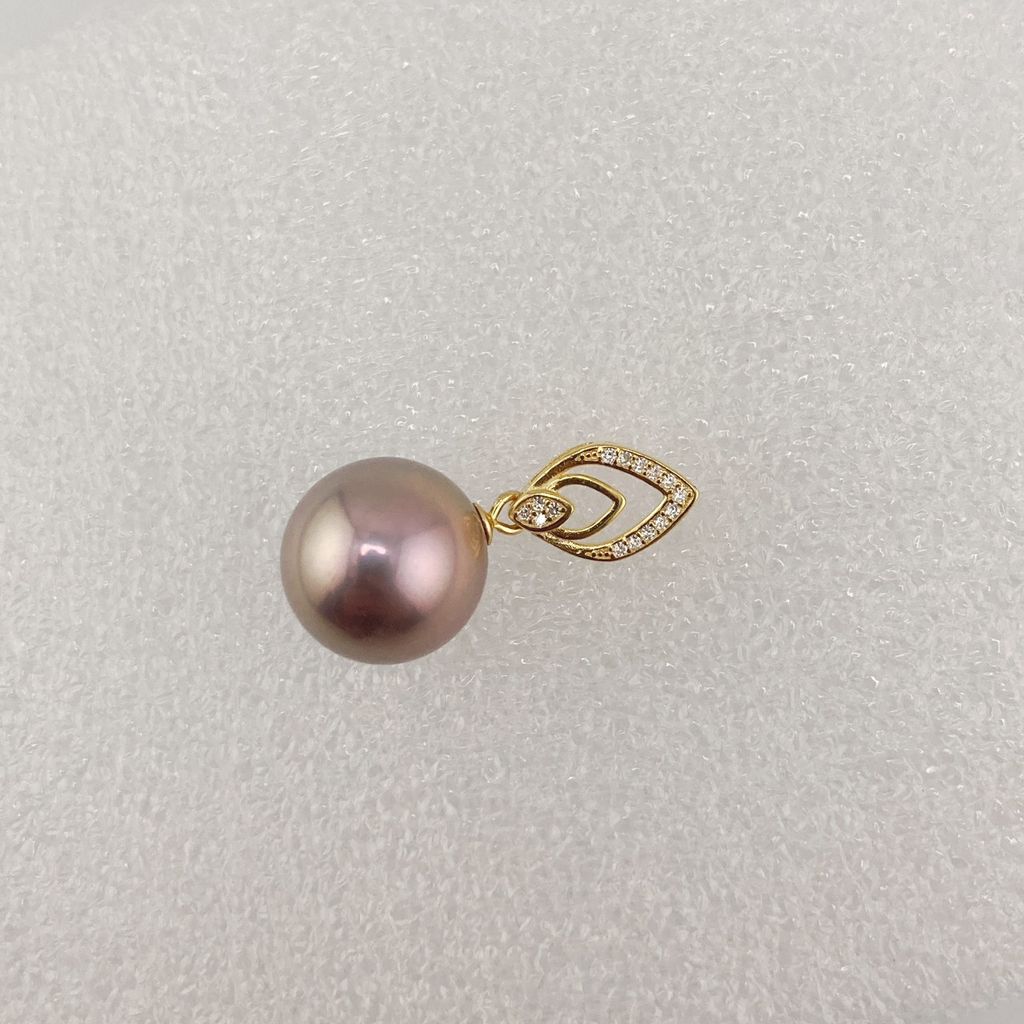 Mặt Dây Chuyền Ngọc Trai 14mm AAAA Tròn Hoàn Hảo Khung Bạc s925 Mạ Vàng Thật 18K BMVMT002TK18